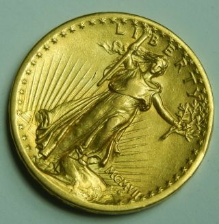 1907 Saint Gaudens High Relief Gold Double Eagle $20 AU,  Rare Key Date Gold Coin 2