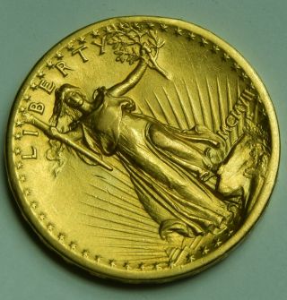 1907 Saint Gaudens High Relief Gold Double Eagle $20 AU,  Rare Key Date Gold Coin 3