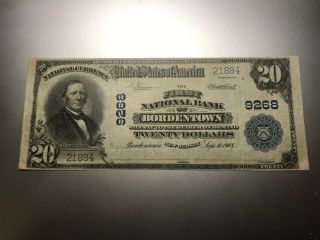 Bordentown,  Jersey 1902 National Bank Note.  Charter 9268.  Rare