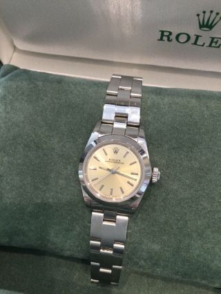 Vintage Ladies Rolex Oyster Perpetual Stainless Steel Watch 1989 2