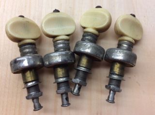 Vintage Set Grover Geared Banjo Tuners W/ivoroid Knobs (4) For Luthier N.  R.