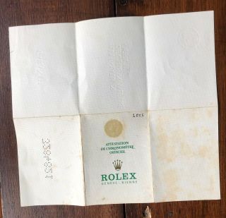 1970s Vintage Gents Rolex Steve McQueen Explorer II 1655 Punched Guarantee Paper 4