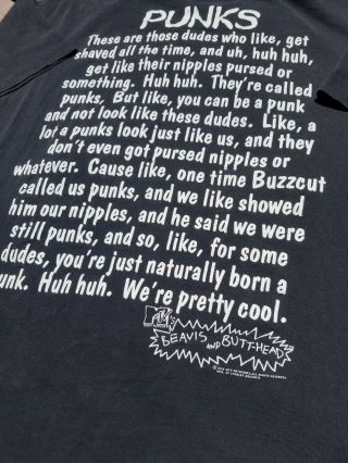 Vintage MTV 1995 Beavis And Butthead Punks Shirt 6