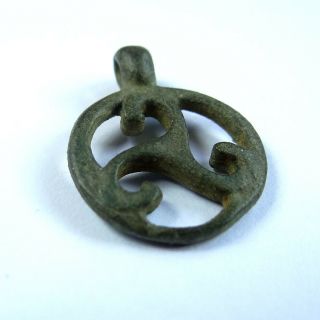 Celtic Ancient Artifact Bronze Pendant Amulet Triskelion Symbol