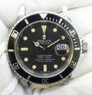 1982 Vintage Rolex Submariner 16800 Steel Wrist Watch With Matt Dial $1 No Res