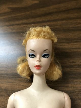 Vintage Blond Ponytail 1 Barbie 850 Metal Rods In Feet - Doll Only -
