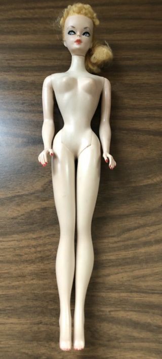 Vintage Blond Ponytail 1 Barbie 850 Metal Rods In Feet - Doll Only - 4