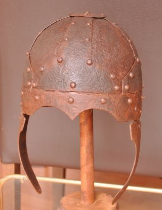 Byzantine roman iron helmet.  Segment / frame helmet (Spangenhelm). 10