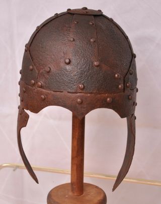 Byzantine Roman Iron Helmet.  Segment / Frame Helmet (spangenhelm).