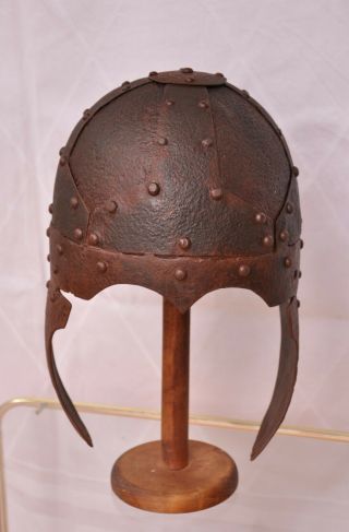 Byzantine roman iron helmet.  Segment / frame helmet (Spangenhelm). 2