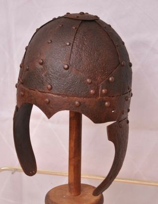 Byzantine roman iron helmet.  Segment / frame helmet (Spangenhelm). 3