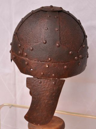 Byzantine roman iron helmet.  Segment / frame helmet (Spangenhelm). 4