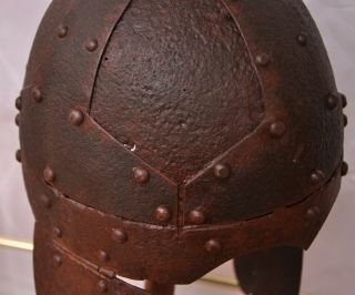 Byzantine roman iron helmet.  Segment / frame helmet (Spangenhelm). 7