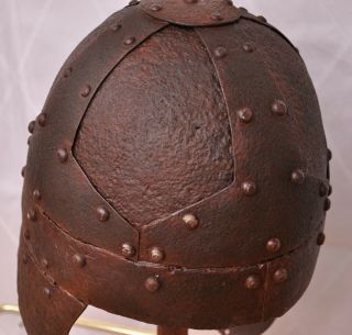 Byzantine roman iron helmet.  Segment / frame helmet (Spangenhelm). 8