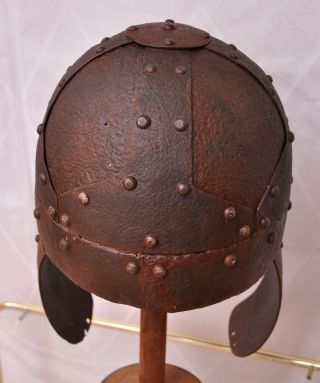 Byzantine roman iron helmet.  Segment / frame helmet (Spangenhelm). 9