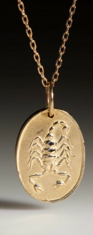 Ancient Honey 14k Yellow Gold Scorpion Pendant Made In Nyc 14k Solid Gold