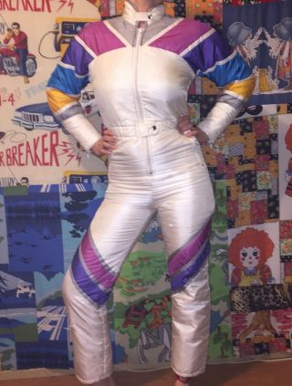 Space Age Futuristic Alien Retro Vtg 80s 90s Ski Snowboard Suvival Pant Suit Xs