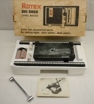 Vintage Rotex Big Boss 3/4 " & 1 " Wide Tapewriter Embossing Label Maker 2700