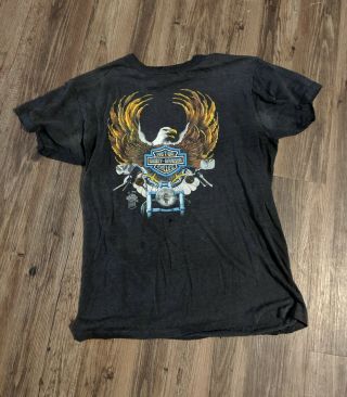 1985 3d Emblem Harley Davidson T - Shirt Graphic Single Stitch Twin Cities Men 