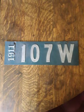 Antique 1911 Wisconsin License Plate