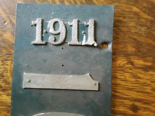 Antique 1911 wisconsin license plate 3