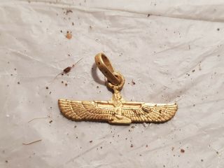 Rare Antique Ancient Egyptian Gold Hanger God Isis Good Health Cure 1790 - 1680bc