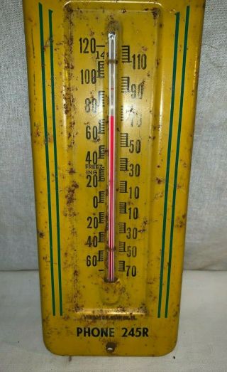 ANTIQUE JOHN DEERE TIN LITHO THERMOMETER SIGN VINTAGE TRACTOR WESTFIELD NY FARM 5