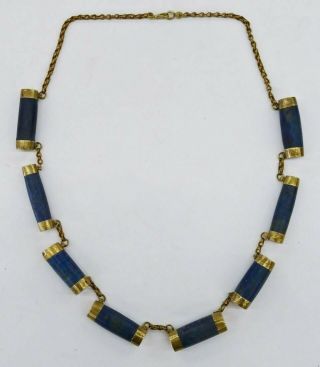 Authentic Ancient Persian Lapis And Gold Necklace – Museum Exhibited
