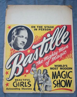 Magic Show Bastille Rare Vintage Poster 21x28