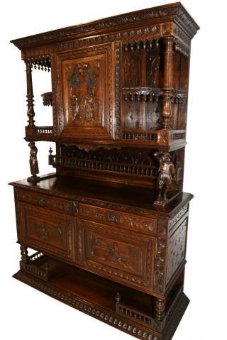 Attractive Antique French Breton Cabinet,  Turn of the Century,  Oak 4