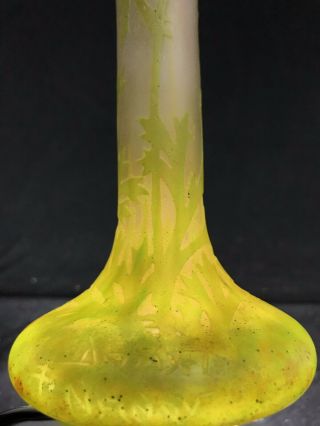 Masterpiece Antique DAUM NANCY Cameo Glass Vase France 12 1/2” Rare 10