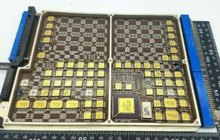 Vintage Circuit Board With 64 Gold Cap Ic Chips.  Scrap Gold Recovery