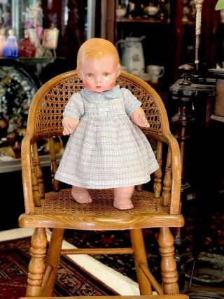 Extremely Rare Antique 14” Lenci Prosperity Baby Doll From 1933