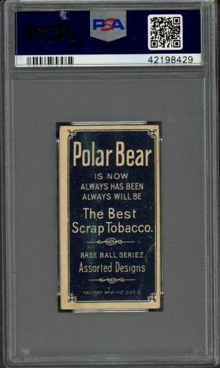T206 Ty Cobb HOF Red Portrait Polar Bear RARE BACK SCARCE PSA 2.  5 CENTERED 2