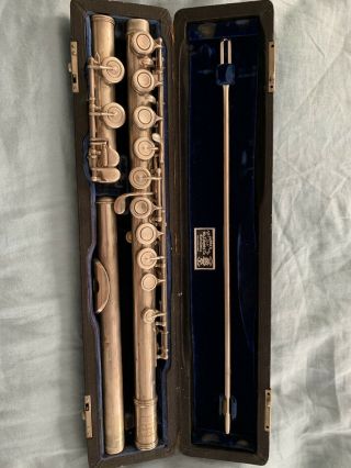 Vintage 1956 William S.  Haynes Co.  Solid Silver French Model Flute 3