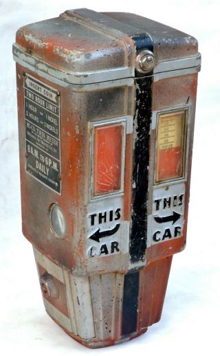 Vtg 1950s Afco Mi - Co Twin Parking Meter Model N Michaels Art Bronze Co