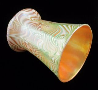 Rare QUEZAL Art Glass Lamp Shade GREEN KING TUT Décor Signed ca 1902 Tiffany Era 6