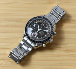 4758/5555 Vintage Omega Speedmaster Schumacher Triple Date Gmt Watch 3529.  50.  00