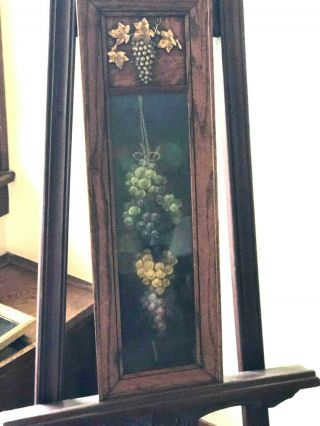 Unique Still Life - Antique Vintage Clarence Braley Pastel Painting Grapes