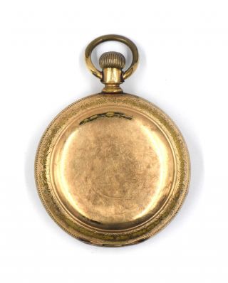 Antique Hampden Railroad Hunting Case 18s Pocket Watch 15j Gold Filled C1887
