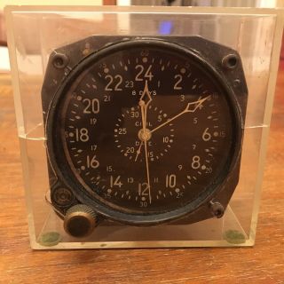 Vintage Waltham 8 Day Civil Date Indicator Aircraft Cockpit Clock