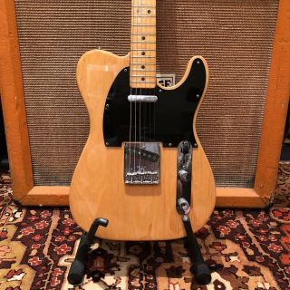 Vintage 1977 Fender Telecaster Natural Maple Electric Guitar W/ Case 8.  6lbs