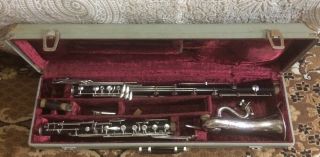 Vintage F.  Arthur Uebel Bass Clarinet Grenadilla Wood.  Low C