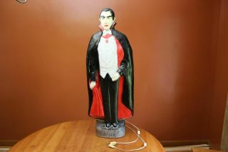 Vintage Union Products Don Featherstone Lighted Blow Mold Bela Lugosi As Dracula