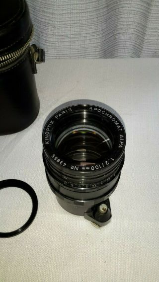 Kinoptik Paris Apochromat f:2 100mm ALPA lens Rare needs rebuild 3