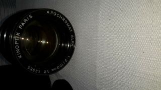 Kinoptik Paris Apochromat f:2 100mm ALPA lens Rare needs rebuild 5