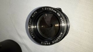 Kinoptik Paris Apochromat f:2 100mm ALPA lens Rare needs rebuild 7