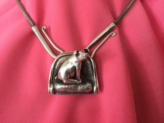 Vintage Sterling 925 Jewelry Heavy Pig Necklace