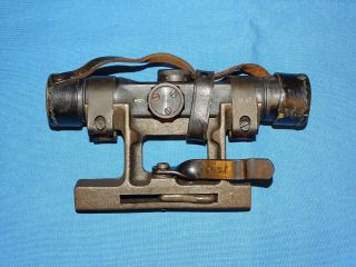 Rare Wwii German Gw Zf4 Dow Rifle Scope W/ Mount & Leather Lense Cover