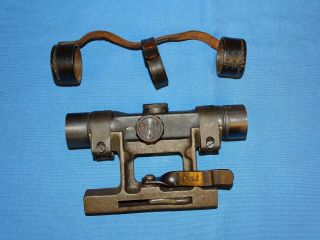 Rare WWII German Gw ZF4 dow Rifle Scope w/ Mount & Leather Lense Cover 2